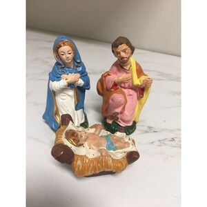 Vintage Paper‎ Mache Christmas Nativity Set Figures Jesus Mary Joseph Japan